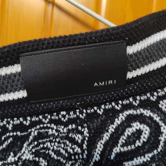 AMIRI Bandana Crochet Basketball Shorts Black - Picture 7 of 9